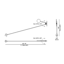 Load image into Gallery viewer, Counterbalance LED Wall Light - line drawing.
