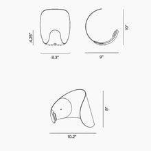Load image into Gallery viewer, Curl LED Table Lamp - line drawing.

