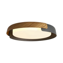 Load image into Gallery viewer, Brazil LED Flush Mount Ceiling Light in Matte Black/Dark Wood (Small).
