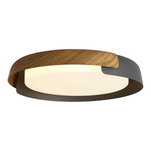 Load image into Gallery viewer, Brazil LED Flush Mount Ceiling Light in Matte Black/Dark Wood (Large).
