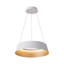 Load image into Gallery viewer, Buenos Aires LED Pendant Light in Matte White/Champagne Gold.
