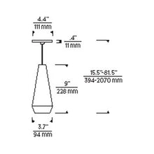 Load image into Gallery viewer, Lustra Low Voltage Pendant Light - line drawing.
