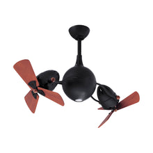 Load image into Gallery viewer, Acqua Indoor / Outdoor Ceiling Fan in Matte Black/Mahogany.
