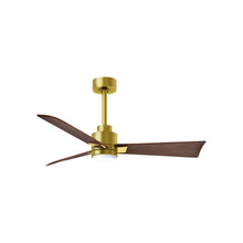 Load image into Gallery viewer, Alessandra Indoor / Outdoor LED Ceiling Fan in Brushed Brass/Walnut (42-Inch).
