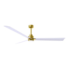 Load image into Gallery viewer, Alessandra Indoor / Outdoor LED Ceiling Fan in Brushed Brass/Matte White (72-Inch).
