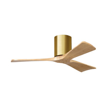 Load image into Gallery viewer, Irene IR3H Indoor / Outdoor Ceiling Fan in Brushed Brass/Light Maple (42-Inch).
