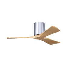 Load image into Gallery viewer, Irene IR3H Indoor / Outdoor Ceiling Fan in Polished Chrome/Light Maple (42-Inch).
