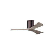 Load image into Gallery viewer, Irene IR3H Indoor / Outdoor Flush Mount Ceiling Fan in Brushed Bronze/Gray Ash (42-Inch).
