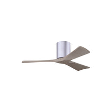 Load image into Gallery viewer, Irene IR3H Indoor / Outdoor Flush Mount Ceiling Fan in Brushed Nickel/Gray Ash (42-Inch).
