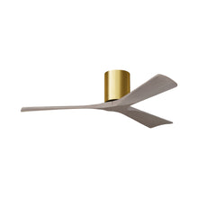 Load image into Gallery viewer, Irene IR3H Indoor / Outdoor Flush Mount Ceiling Fan in Brushed Brass/Gray Ash (52-Inch).
