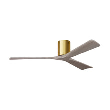 Load image into Gallery viewer, Irene IR3H Indoor / Outdoor Flush Mount Ceiling Fan in Brushed Brass/Gray Ash (60-Inch).
