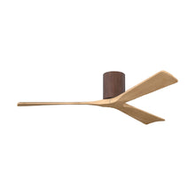 Load image into Gallery viewer, Irene IR3H Indoor / Outdoor Flush Mount Ceiling Fan in Walnut/Light Maple (60-Inch).
