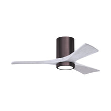 Load image into Gallery viewer, Irene IR3HLK 42-Inch Indoor / Outdoor LED Flush Mount Ceiling Fan in Brushed Bronze/Matte White.
