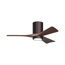 Load image into Gallery viewer, Irene IR3HLK 42-Inch Indoor / Outdoor LED Flush Mount Ceiling Fan in Brushed Bronze/Walnut Tone.
