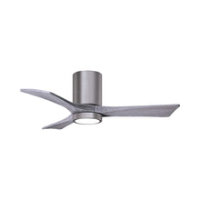 Load image into Gallery viewer, Irene IR3HLK 42-Inch Indoor / Outdoor LED Flush Mount Ceiling Fan in Brushed Pewter/Barn Wood.
