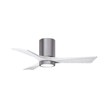 Load image into Gallery viewer, Irene IR3HLK 42-Inch Indoor / Outdoor LED Flush Mount Ceiling Fan in Brushed Pewter/Matte White.
