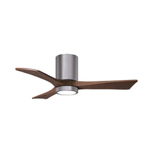 Load image into Gallery viewer, Irene IR3HLK 42-Inch Indoor / Outdoor LED Flush Mount Ceiling Fan in Brushed Pewter/Walnut Tone.

