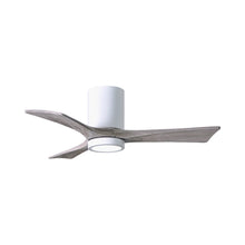 Load image into Gallery viewer, Irene IR3HLK 42-Inch Indoor / Outdoor LED Flush Mount Ceiling Fan in Gloss White/Barn Wood.
