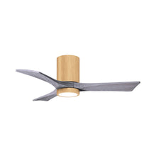 Load image into Gallery viewer, Irene IR3HLK 42-Inch Indoor / Outdoor LED Flush Mount Ceiling Fan in Light Maple/Barn Wood.
