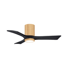 Load image into Gallery viewer, Irene IR3HLK 42-Inch Indoor / Outdoor LED Flush Mount Ceiling Fan in Light Maple/Matte Black.
