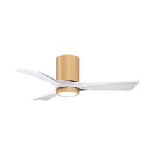 Load image into Gallery viewer, Irene IR3HLK 42-Inch Indoor / Outdoor LED Flush Mount Ceiling Fan in Light Maple/Matte White.
