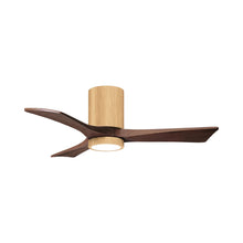 Load image into Gallery viewer, Irene IR3HLK 42-Inch Indoor / Outdoor LED Flush Mount Ceiling Fan in Light Maple/Walnut Tone.
