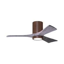 Load image into Gallery viewer, Irene IR3HLK 42-Inch Indoor / Outdoor LED Flush Mount Ceiling Fan in Walnut Tone/Barnwood Tone.
