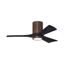 Load image into Gallery viewer, Irene IR3HLK 42-Inch Indoor / Outdoor LED Flush Mount Ceiling Fan in Walnut Tone/Matte Black.
