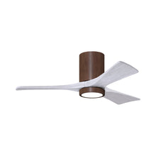 Load image into Gallery viewer, Irene IR3HLK 42-Inch Indoor / Outdoor LED Flush Mount Ceiling Fan in Walnut Tone/Matte White.
