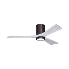 Load image into Gallery viewer, Irene IR3HLK 52-Inch Indoor / Outdoor LED Flush Mount Ceiling Fan in Brushed Bronze/Matte White.
