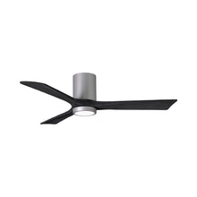 Load image into Gallery viewer, Irene IR3HLK 52-Inch Indoor / Outdoor LED Flush Mount Ceiling Fan in Brushed Nickel/Matte Black.
