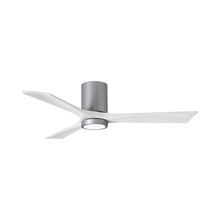 Load image into Gallery viewer, Irene IR3HLK 52-Inch Indoor / Outdoor LED Flush Mount Ceiling Fan in Brushed Nickel/Matte White.
