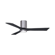Load image into Gallery viewer, Irene IR3HLK 52-Inch Indoor / Outdoor LED Flush Mount Ceiling Fan in Brushed Pewter/Matte Black.
