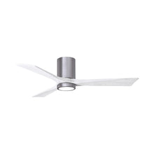 Load image into Gallery viewer, Irene IR3HLK 52-Inch Indoor / Outdoor LED Flush Mount Ceiling Fan in Brushed Pewter/Matte White.
