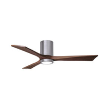 Load image into Gallery viewer, Irene IR3HLK 52-Inch Indoor / Outdoor LED Flush Mount Ceiling Fan in Brushed Pewter/Walnut Tone.
