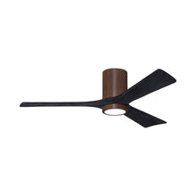 Load image into Gallery viewer, Irene IR3HLK 52-Inch Indoor / Outdoor LED Flush Mount Ceiling Fan in Walnut Tone/Matte Black.
