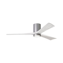 Load image into Gallery viewer, Irene IR3HLK 60-Inch Indoor / Outdoor LED Flush Mount Ceiling Fan in Brushed Nickel/Matte White.
