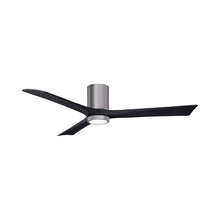 Load image into Gallery viewer, Irene IR3HLK 60-Inch Indoor / Outdoor LED Flush Mount Ceiling Fan in Brushed Pewter/Matte Black.
