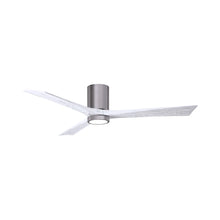 Load image into Gallery viewer, Irene IR3HLK 60-Inch Indoor / Outdoor LED Flush Mount Ceiling Fan in Brushed Pewter/Matte White.

