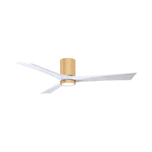 Load image into Gallery viewer, Irene IR3HLK 60-Inch Indoor / Outdoor LED Flush Mount Ceiling Fan in Light Maple/Matte White.
