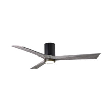 Load image into Gallery viewer, Irene IR3HLK 60-Inch Indoor / Outdoor LED Flush Mount Ceiling Fan in Matte Black/Barn Wood.
