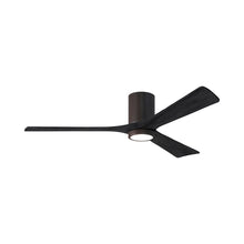 Load image into Gallery viewer, Irene IR3HLK 60-Inch Indoor / Outdoor LED Flush Mount Ceiling Fan in Textured Bronze/Matte Black.
