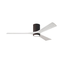 Load image into Gallery viewer, Irene IR3HLK 60-Inch Indoor / Outdoor LED Flush Mount Ceiling Fan in Textured Bronze/Matte White.
