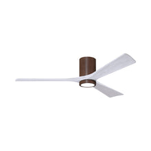 Load image into Gallery viewer, Irene IR3HLK 60-Inch Indoor / Outdoor LED Flush Mount Ceiling Fan in Walnut Tone/Matte White.
