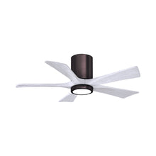 Load image into Gallery viewer, Irene IR5HLK 42-Inch Indoor / Outdoor LED Flush Mount Ceiling Fan in Brushed Bronze/Matte White.
