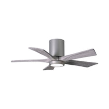Load image into Gallery viewer, Irene IR5HLK 42-Inch Indoor / Outdoor LED Flush Mount Ceiling Fan in Brushed Nickel/Barn Wood.
