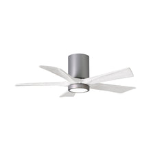 Load image into Gallery viewer, Irene IR5HLK 42-Inch Indoor / Outdoor LED Flush Mount Ceiling Fan in Brushed Nickel/Matte White.
