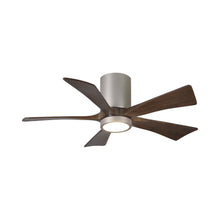 Load image into Gallery viewer, Irene IR5HLK 42-Inch Indoor / Outdoor LED Flush Mount Ceiling Fan in Brushed Nickel/Walnut.
