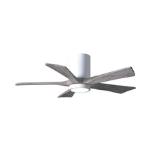 Load image into Gallery viewer, Irene IR5HLK 42-Inch Indoor / Outdoor LED Flush Mount Ceiling Fan in Gloss White/Barn Wood.
