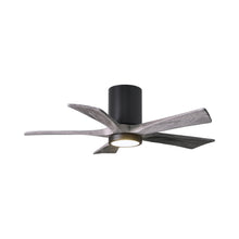Load image into Gallery viewer, Irene IR5HLK 42-Inch Indoor / Outdoor LED Flush Mount Ceiling Fan in Matte Black/Barn Wood.
